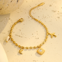 Bracelets à breloques pour femmes Ocean Designs, motifs coquillages, tortues, étoiles de mer, arc-en-ciel, thème marin et plage, en acier inoxydable