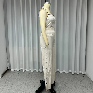 ชุดเซ็ต 2 ชิ้น เสื้อสายเดี่ยวเซ็กซี่สำหรับผู้หญิง พร้อมกางเกงขายาวเอวยางยืด แฟชั่นมาใหม่ - Product Image 3