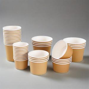 30 32 36 Oz Round Ripple Wall Paper <b>Bowl</b> <b>Microwaveable</b> Heatable Transparent White Kraft Paper <b>Bowl</b> <b>With</b> Clear PP PS <b>Lids</b> - Product Image 6