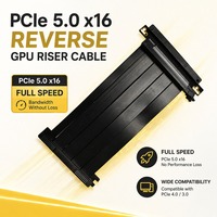 Câble d'extension PCIe 5.0 X16 inversé 12V 36W pour montage vertical de GPU, câble de rehausseur avec blindage EMI multicouche pour boîtier PC ITX, en TPE et cuivre