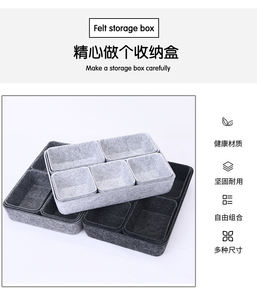 Corbeille de rangement écologique en feutre Corbeille de rangement utilisable pour le bureau avec logo et emballage personnalisés - Product Image 2