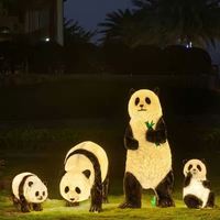 Statues d'animaux de Noël Panda Décorer Modélisation Led Motif Lumière 3D Panda Lumière Extérieure dans le Parc