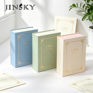 JINSKY Notebook Style Color Block Jewelry <b>Box</b> Flip Lid Storage Organizer For <b>Earrings</b> Rings And Small Trinkets - Product Image 5