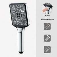 Panneau en nid d'abeille 3D finition chromée, douche à jet triple, effet pluie, haute pression, économie d'eau, design moderne, douche à main murale