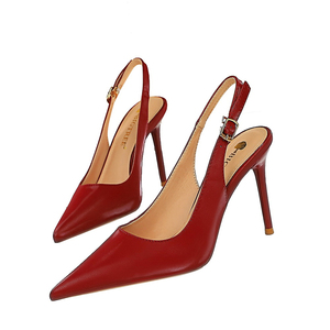 Zapatos de tacón alto para mujer, estilo europeo y americano, con punta, boca poco profunda, diseño hueco en la parte trasera, con correa, sexys, para discoteca, 2026 - Product Image 5