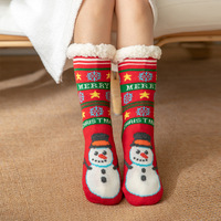 Haute Qualité Intérieur Thermique Polaire Doublé Chaussettes Hiver Chaud Fuzzy Anti Pantoufle Chaussettes Moelleux Sherpa Grip Chaussettes pour Femmes