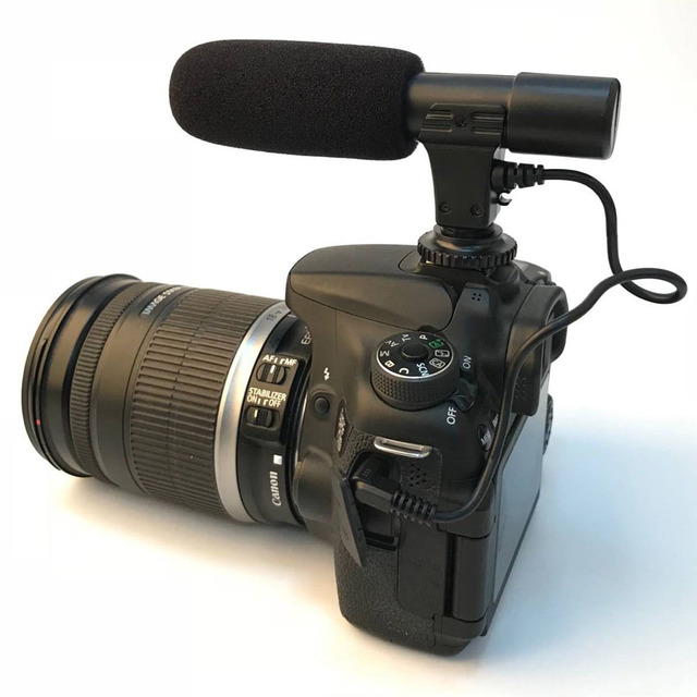 3.5mm DV Stereo Microphone for Canon Nikon DSLR Camcorder Utility Camera Professional Interview News Recording Microphone
