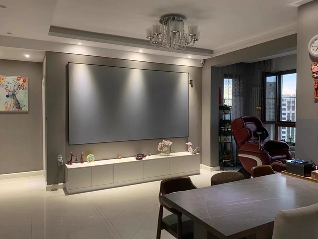 Factory Wholesale PVC 100 Inch 16:9 Short Throw Projection Screen Black Diamond Fixed Frame Anti-light Projector Screen