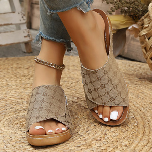 Chaussons décontractés pour femmes avec broderie prune, semelle compensée tendance, confortables pour l'extérieur et la maison, chaussures d'été - Product Image 4
