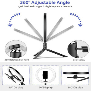 Lampe Annulaire LED RGB Dimmable de 6 8 10 12 Pouces avec Télécommande et Trépied pour Maquillage, Vidéo et Studio en Direct - Product Image 3