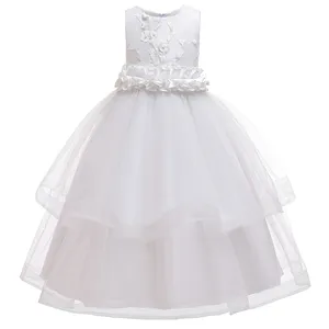 MQATZ Trong-Cổ Bé Bên Hoa Ăn Mặc Trẻ Em Prom Gowns Trẻ Em Wedding Quần Áo Đối Với 2-12 Năm Tuổi LP-256