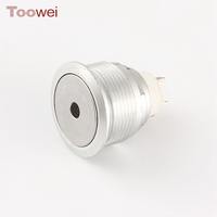 TOOWEI Interrupteur à bouton-poussoir en acier inoxydable IP67 19 mm 2A 250VAC pour voiture bateau