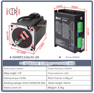 57/86 động cơ bước điều khiển Bộ điều khiển động cơ hai pha 4 dây 86 bước 8.5nm + ma860 Bộ - Product Image 2