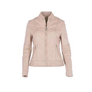Beige-Color Women Genuine Lambskin Biker-Spring and Autumn European-And-American <b>Stand</b>-Up Collar <b>Motorbike</b> PU Leather Jackets - Product Image 1