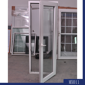 Puertas interiores exteriores de <span class=keywords><strong>PVC</strong></span> blanco, marco de vidrio doble, puertas interiores abatibles de entrada, patio oscilante residencial francés, otras puertas - Product Image 3