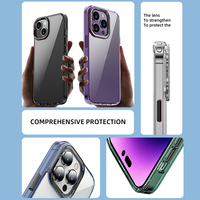 MRYES Hot Metal Frame Bracket Hard Transparent Clear TPU Mobile Phone Case Pour iPhone 14 Plus iPhone 14 Pro Max