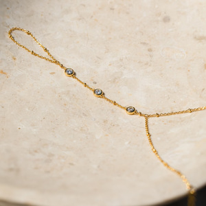 Pulsera con Anillo de Cadena Étnica con Personalidad Chapada en Oro de <span class=keywords><strong>14K</strong></span> para Mujer Joyería Ajustable con Diamantes de Imitación para Fiesta - Product Image 5