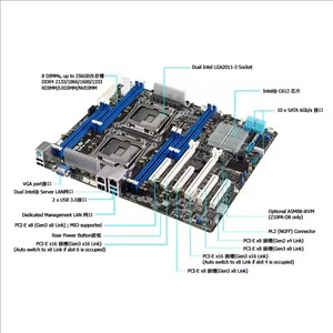 เมนบอร์ดเซิร์ฟเวอร์แบบสองทางสำหรับ Z10PA-D8 C612 ซ็อกเก็ต LGA 2011-3 V3 V4 DDR4 X99 X99M Z10PA-D8 C612 เมนบอร์ด - Product Image 3