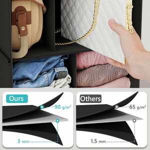 Organisateur de placard suspendu avec 12 compartiments, séparateurs de rangement pour vêtements, chaussures et accessoires, étagère pour chambre d'enfant, vestiaire, armoire - Product Image 6