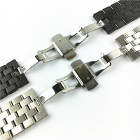 Remplacement de bracelet de montre-bracelet de luxe pour hommes et femmes 18mm 20mm 22mm 24mm 26mm 5 perles bracelets de montre en acier inoxydable brossé