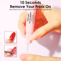 SAGALAGA 5ml Stylos Dissolvants Rose pour Colle à Ongles Press-On, Sans Odeur, Sans Acétone, Dissolvant Doux pour Faux Ongles, Logo Personnalisé