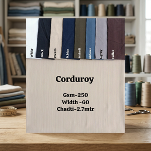 Tissu en velours côtelé côtelé 250 GSM, largeur 60 cm, tissu tissé durable pour vêtements de mode et décoration intérieure - Product Image 1