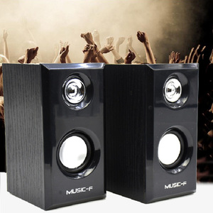<b>USB</b> <b>Speaker</b> Wooden Bass Computer Desktop Laptop Audio Stereo Sound System - Product Image 3