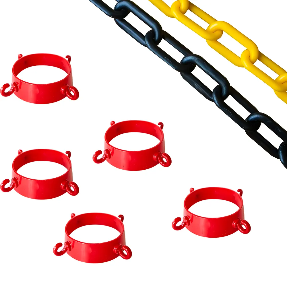 Red 4 Hooks traffic safety cone accessories plastic PE cone chain connector