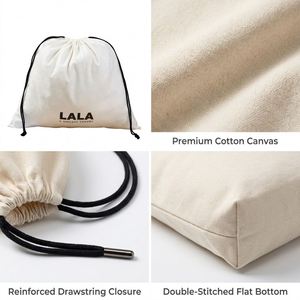 Bolsa de tela de algodón ecológica personalizada ZEHUI de alta calidad con cordón para proteger ropa, zapatos y bolsos, con impresión de logotipo. - Product Image 4