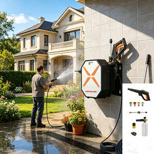 Nettoyeur haute pression mural 2200W à couple élevé, électrique, pour voiture, avec <span class=keywords><strong>enrouleur</strong></span> de <span class=keywords><strong>tuyau</strong></span> <span class=keywords><strong>automatique</strong></span>, pour la maison, le garage et le detailing - Product Image 4
