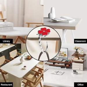 Porte-sac à main pliable motif trèfle pour chaise et comptoir, compact et robuste pour femme, avec pochette en velours, pour mariage et anniversaire - Product Image 3