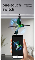 Affichage publicitaire LED holographique 3D de 42 cm, contrôle par application Wi-Fi, Wi-Fi intégré, design léger, suspension pneumatique, vision à l'œil nu