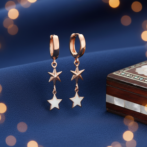 Star and North Star Design Boucles d'oreilles en émail blanc Turc fait à la main en gros Bijoux en argent sterling 925 - Product Image 3