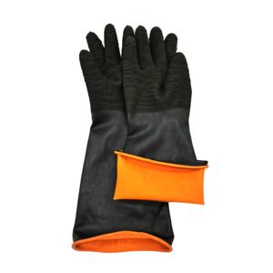 Gants en caoutchouc industriels noirs et <span class=keywords><strong>orange</strong></span> de 14 pouces, longueur coude, très résistants, extra épais, paume spéciale anti-plis, imperméables et antidérapants - Product Image 5