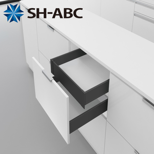 درج مزدوج الجدار بإغلاق ناعم، صندوق تانديم نحيف مخفي بإغلاق ناعم لأجهزة المطبخ وطاولات المكتب - Product Image 1