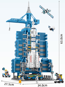 Grand modèle de fusée spatiale, blocs de construction de vaisseaux spatiaux, centre de lancement Chang'e, modèle éducatif assemblé, jouet 1:32 en plastique ABS, 40 pièces - Product Image 4
