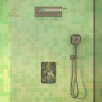 Ensemble de robinet de douche de salle de bain en acier inoxydable noir mat avec pomme de douche de pluie America UPC