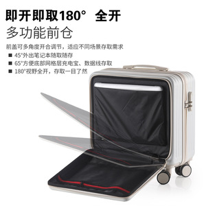 กระเป๋าเดินทางแบบมีล้อลากขนาด 18 นิ้ว ดีไซน์หรูหรา น้ำหนักเบา พร้อมซิปเปิด-ปิด เหมาะสำหรับการเดินทางเพื่อธุรกิจ ดีไซน์ unisex ลายทาง - Product Image 5