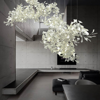 Lustre en céramique sur mesure, matériau métallique de haute qualité, matériau céramique, lustre LED pour hôtels, villas et salles à manger