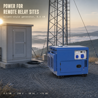 Generator Diesel Senyap 8kW untuk Rumah, Pertanian, Perkemahan, Cadangan Daya, Berpendingin Udara, Silinder Tunggal, 230V 400V 50Hz, Starter Elektrik, Genset