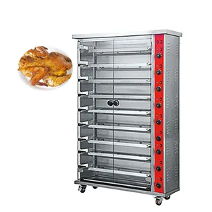 Automatische Elektrische Oven Kip Rotisserie Gas Roterende Gebraden Kip Oven Branderij Machine