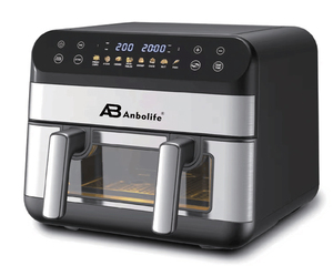 Anbolife <span class=keywords><strong>Friteuse</strong></span> à air double zone 8L à prix réduit avec fenêtre de visualisation, 10-en-1, pour rôtir, griller, cuire, réchauffer, déshydrater - Product Image 5