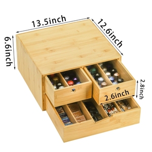 Ufficio cucina 2 livelli portabicchieri K portabicchieri scatola Organizer in bambù cassetto portaoggetti - Product Image 2