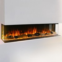 Meilleure vente de foyer électrique encastré à 3 faces de 33 pouces 40 pouces 50 pouces 60 pouces avec flamme en cristal et bûche moderne