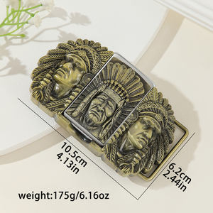 थोक और खुदरा भारी उद्योग फैशन पश्चिमी मिश्र धातु बेल्ट बकसुआ, भेड़िया पैटर्न खोपड़ी हल्का बकल - Product Image 3