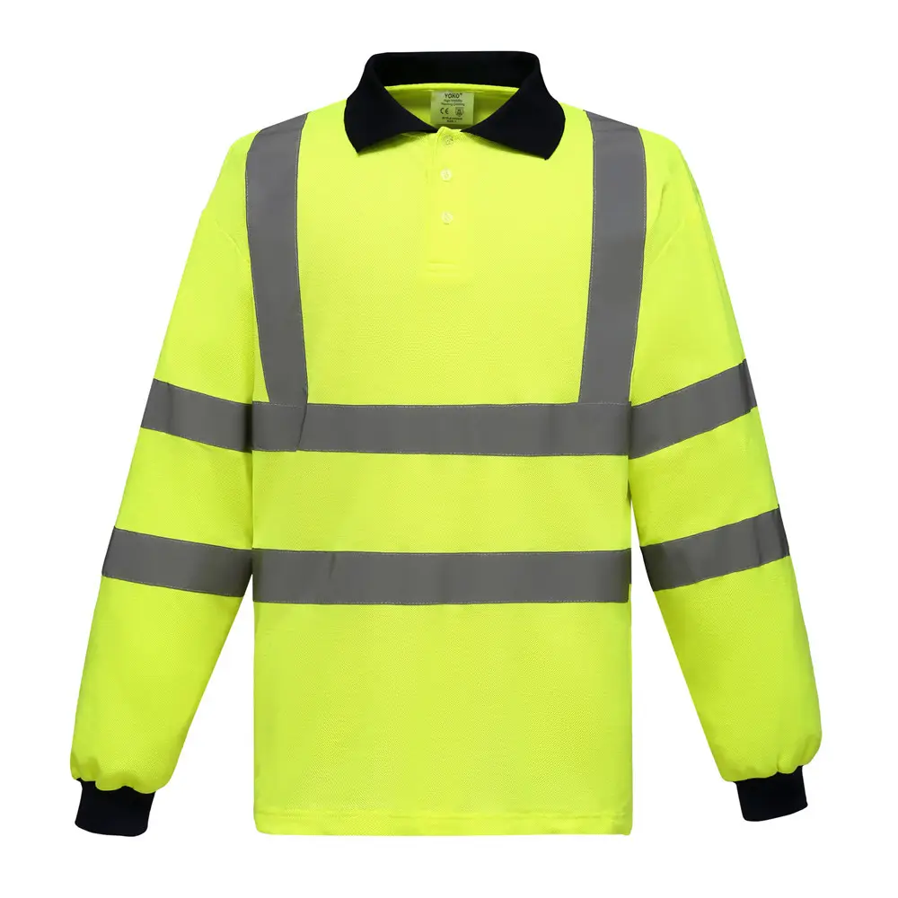 Manufacturer Reflective Safety Long sleeves Hi Viz Men s Quick Dry Polo Hi Vis Work Uniform Unisex Polo Shirts