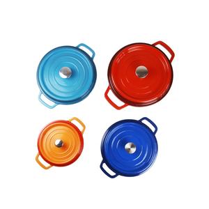 Série de 6 casseroles <span class=keywords><strong>en</strong></span> <span class=keywords><strong>fonte</strong></span> émaillée colorées, 20/22/24/26/28/40 cm, pour restaurant et cuisine, idéales pour soupes et ragoûts, conception à chauffage uniforme - Product Image 3