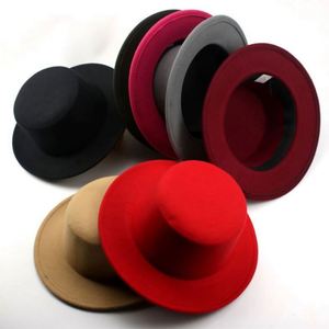 2023 Custom Women Vintage Plaid Wool Felt Flat Wide Brim Cheap Dropshipping Fedora Hat - Product Image 1