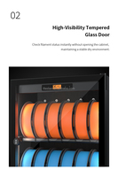 Armoire de stockage de filament pour imprimante 3D à 12 bobines, 66L, à faible humidité