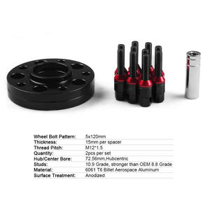 Flanges de moyeu de roue automobile en alliage pour BMW E36/E82/E88 5x120mm Boulons M12*1.5 Entretoises/adaptateurs de roue de 20 mm - Product Image 2